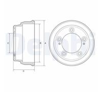 DELPHI BF645 Tamburo freno HYUNDAI