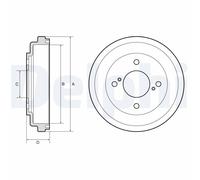 DELPHI BF651 Tamburo freno per SUZUKI