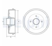 DELPHI BFR538 Tamburo freno per RENAULT