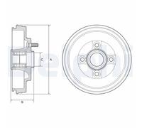 DELPHI BFR589 Tamburo freno MITSUBISHI