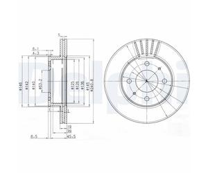 DELPHI BG3749 Discofreno HYUNDAI