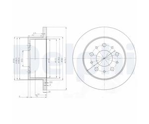 DELPHI BG3853 Discofreno PEUGEOT CITROEN FIAT