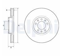 DELPHI BG4696C Discofreno PEUGEOT CITROEN TOYOTA OPEL IVECO DS VAUXHALL