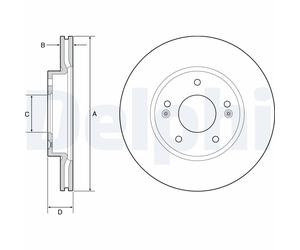 DELPHI BG4955C Discofreno HYUNDAI KIA