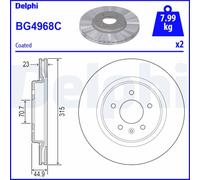 DELPHI BG4968C Disco freno per OPEL,VAUXHALL