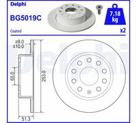 DELPHI BG5019C Discofreno AUDI VW SEAT SKODA