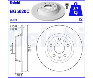 DELPHI BG5020C Discofreno AUDI VW SEAT SKODA