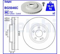 Dischi freno DELPHI BG5046C anteriore, ventilato, altamente carbonizzato, 2 Pezzo