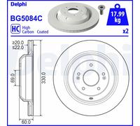 DELPHI BG5084C Disco freno per GENESIS,KIA