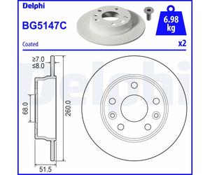 DELPHI BG5147C Discofreno RENAULT