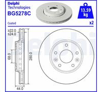 DELPHI BG5278C Disco freno per RENAULT