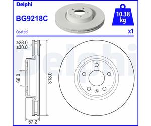 DELPHI BG9218C Discofreno AUDI