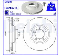 DELPHI BG9370C Disco freno per PORSCHE