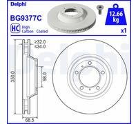 DELPHI BG9377C Disco freno per PORSCHE