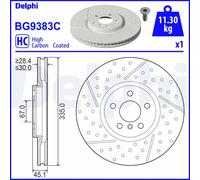 Disco freno DELPHI BG9383C anteriore, ventilato, fessura, altamente carbonizzato, 1 Pezzo