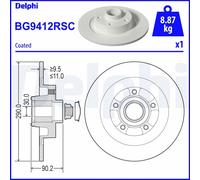 DELPHI BG9412RSC Discofreno RENAULT