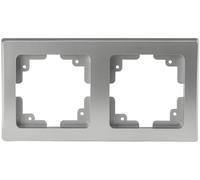 Delphi - Cornice per 2 componenti a incasso, colore: Argento e grigio