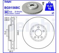 DELPHI Disco Ø348 Ventilato Anteriore Destro per BMW 5er Touring 7er F11 F10