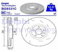 DELPHI Disco Ø350 Ventilato Anteriore Sinistra Adatto A per Porsche Macan 95B