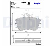 DELPHI Kit pastiglie freni Anteriore Low-Metallic LP881
