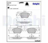 DELPHI Kit pastiglie freni Anteriore per FIAT PUNTO (188) MULTIPLA (186) LP1686