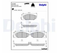 DELPHI Kit pastiglie freni Anteriore per HYUNDAI GALLOPER II (JK-01) LP1665