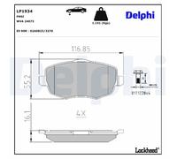 DELPHI Kit pastiglie freni Anteriore per LANCIA YPSILON (843) Low-Metallic