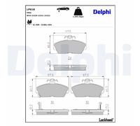 DELPHI Kit pastiglie freni Anteriore per MG MG ZR Semi-Metallic LP618