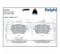 DELPHI Kit Pastiglie Freno Frontale Con Anti-quietsch-blech per VW Golf VI 5K1
