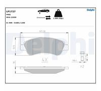 DELPHI LP1727 Kit pastiglie freno, Freno a disco per CITROËN,DS,FENGSHEN,OPEL,PE