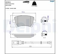 Set di pastiglie freno DELPHI LP1911, posteriore
