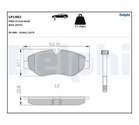 DELPHI LP1982 Set Pastiglia Freno, Disco Freno Stazionamento per , Mercedes-Benz