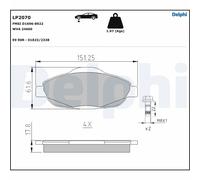 DELPHI LP2070 Kit pastiglie freno, Freno a disco per PEUGEOT