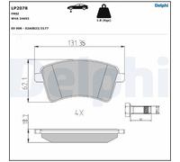 Set di pastiglie freno DELPHI LP2078, anteriore