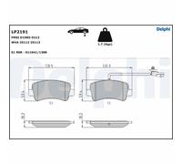 DELPHI LP2191 Kit pastiglie freno, Freno a disco per NISSAN,OPEL,RENAULT,VAUXHAL