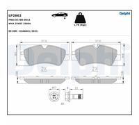DELPHI LP2662 Kit pastiglie freno, Freno a disco per FORD