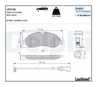 DELPHI LP3136 Kit pastiglie freno, Freno a disco per FORD