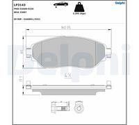 Set di pastiglie freno DELPHI LP3143, anteriore