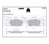 DELPHI LP3260 Kit pastiglie freni