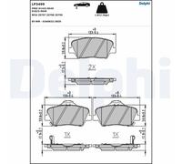DELPHI LP3499 Kit pastiglie freno, Freno a disco per HYUNDAI,KIA