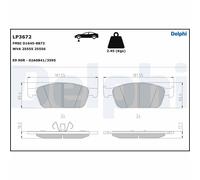 Set di pastiglie freno DELPHI LP3672, fronte