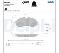 DELPHI LP3682 Kit pastiglie freno, Freno a disco per FORD