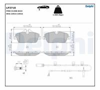 DELPHI LP3718 Kit pastiglie freno, Freno a disco per MINI