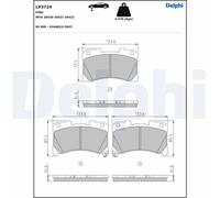 DELPHI LP3724 Kit pastiglie freni