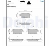 DELPHI LP3738 Kit pastiglie freno, Freno a disco per HYUNDAI,KIA