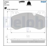 Set di pastiglie freno DELPHI LP3821, anteriore