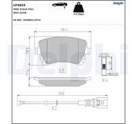 DELPHI LP3824 Kit pastiglie freno, Freno a disco per BENTLEY