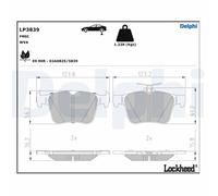DELPHI LP3839 Kit pastiglie freno, Freno a disco per AUDI,CUPRA,SEAT,SKODA,VW