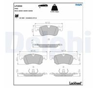 DELPHI LP3850 Kit pastiglie freno, Freno a disco per ALPINE,DACIA,NISSAN,RENAULT