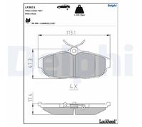 DELPHI LP3851 Kit pastiglie freno, Freno a disco per FORD AUSTRALIA,FORD USA